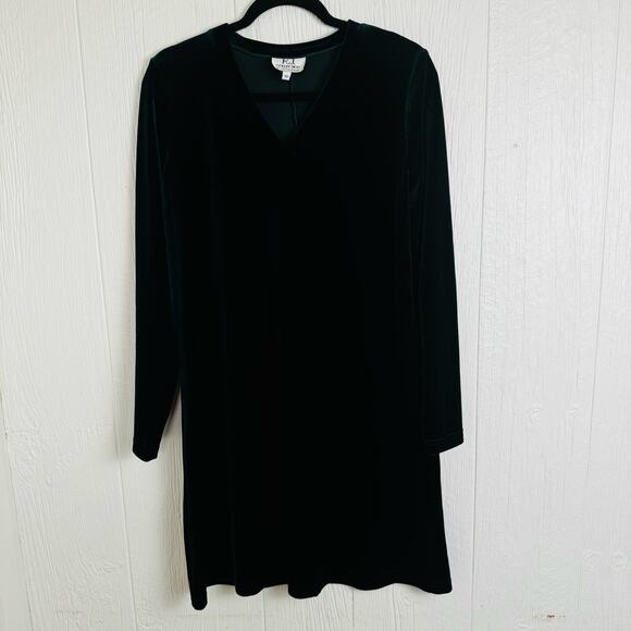 R.J. Collection by Chelsea Rousso Emerald Green Velvet Dress Jewel Tone Size 10 - Picture 10 of 12